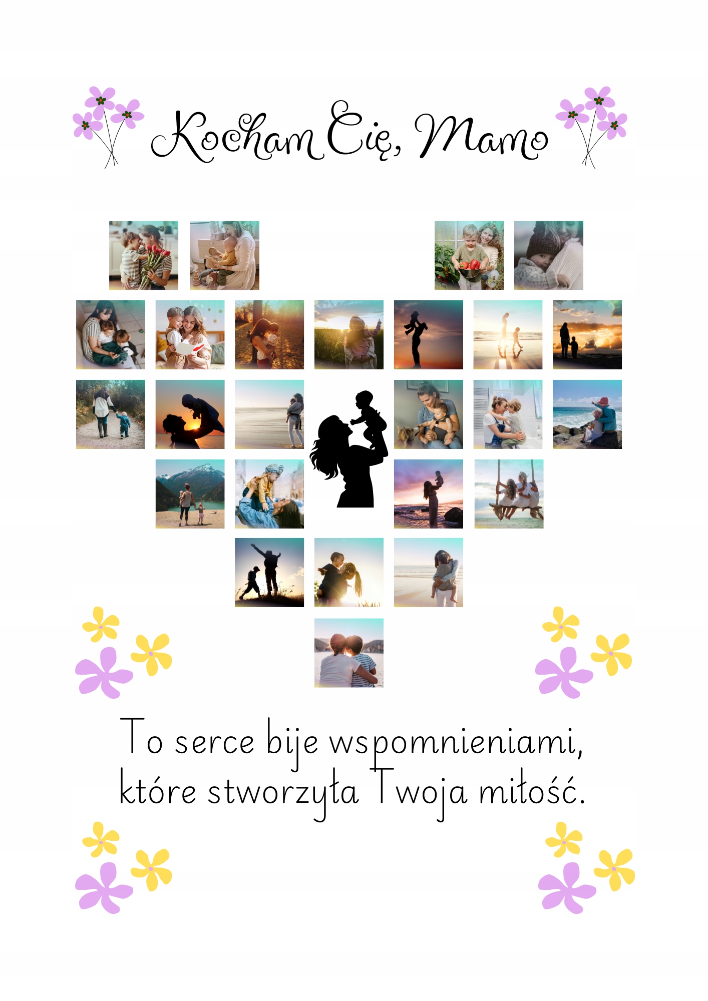Prezent dla Mamy na Urodziny Kocham Cię Mamo Kolaż Zdjęć Plakat A3 4 73afa2555ed7a9984b4b03d55ac4ff45