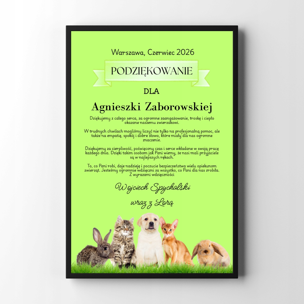 Podziękowanie dla Weterynarza Prezent dla Weterynarza plakat A3 3 263bf4d0c7d8ada667302046b5466e0d